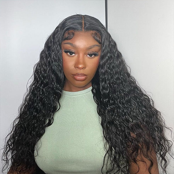 Reshine Hair Bleached Knots Water Wave Hair Lace Front Wigs 13x6 Transparent Lace Wig Virgin Human Hair Wigs