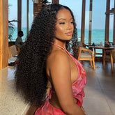Reshine Hair Kinky Curly Hair Lace Front Wigs Afro Curly 13x6 Transparent Lace Wig Virgin Human Hair Wigs 10-30  Inch - reshine