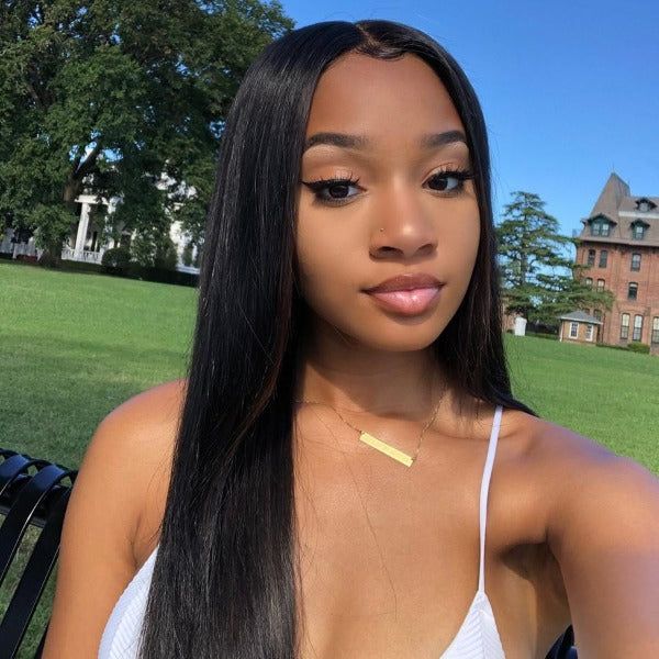 Pre Bleached Knots Straight HD 13x4 13x6 Lace Front Human Hair Wigs - reshine
