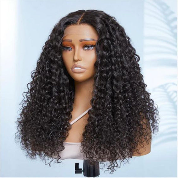 Reshine Bleached Knots Kinky Curly Hair HD Lace Front Wigs Virgin Human Hair Curly Wigs - reshine