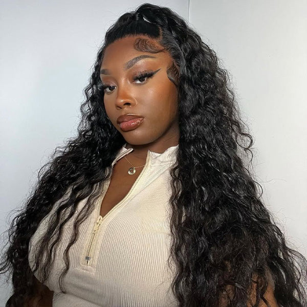 Reshine Hair Bleached Knots Water Wave Hair Lace Front Wigs 13x6 Transparent Lace Wig Virgin Human Hair Wigs