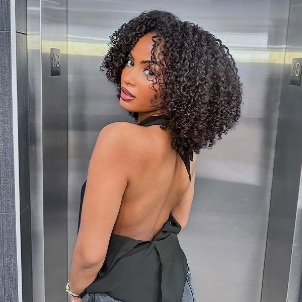 Reshine Afro Curly Hair Pre-Bleached Knots 13x4 13x6 Lace Front Human Hair Wigs - reshine