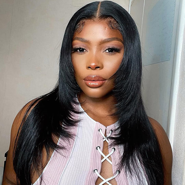 Layered Cut Straight Lace Wig Pre Cut 9x6 7x5 HD Lace Wear Go Glueless Wigs For Black Women - reshine