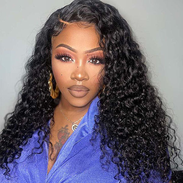 Reshine Hair Bleached Knots Deep Wave Human Hair 4x4 5x5 HD Lace Closure Wig Deep Curly Hair For Black Women - reshine