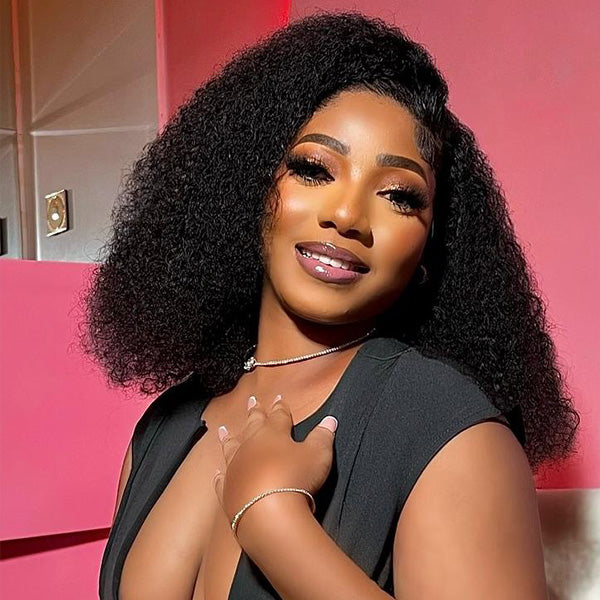 Afro Curly Wear Go Glueless Wigs Pre-cut Lace Ready To Go Wigs Natural Hairline - reshine