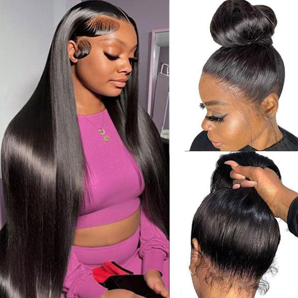 Bleached Knots Straight Glueless Human Hair Wigs 360 Fit Wear Go Wigs With Invisi Drawstring - reshine