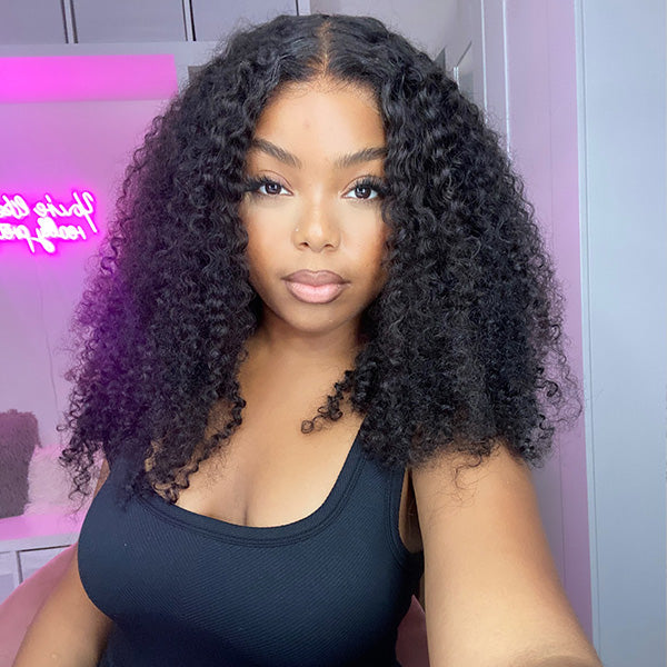 Reshine Afro Curly Hair Pre-Bleached Knots 13x4 13x6 Lace Front Human Hair Wigs - reshine