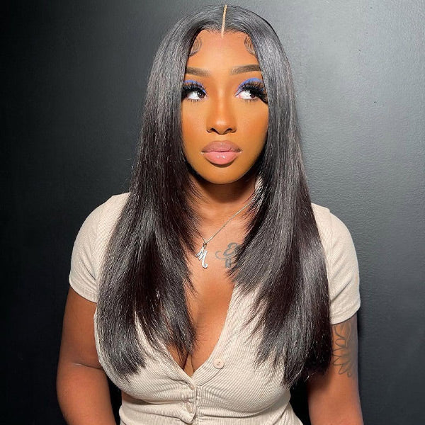 Layered Cut Straight Lace Wig Pre Cut 9x6 7x5 HD Lace Wear Go Glueless Wigs For Black Women - reshine