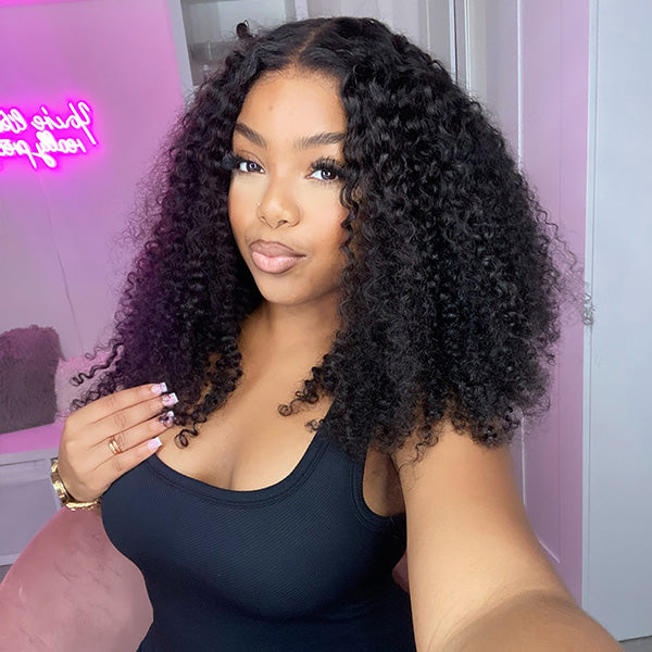 Reshine Afro Curly Hair Pre-Bleached Knots 13x4 13x6 Lace Front Human Hair Wigs - reshine