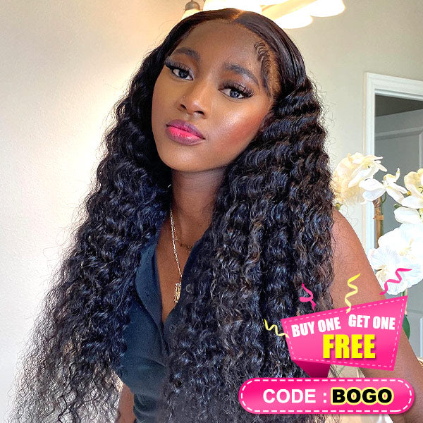 BOGO Deal Deep Wave Glueless Wear Go Wigs 4x4 Pre Cut Lace Closure Wigs For Women - reshine