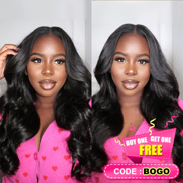 BOGO Deal Body Wave Glueless Human Hair Wigs 4x4 Lace Pre Cut Wear And Go Wigs - reshine