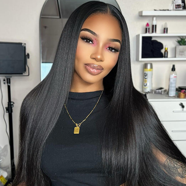 Reshine Bleached Knots Wear Go Wigs Straight Human Hair 7x5 HD Lace Wigs 180% Density Glueless Wigs - reshine
