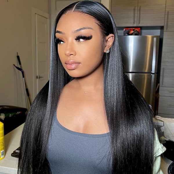 Reshine Bleached Knots Wear Go Wigs Straight Human Hair 7x5 HD Lace Wigs 180% Density Glueless Wigs - reshine