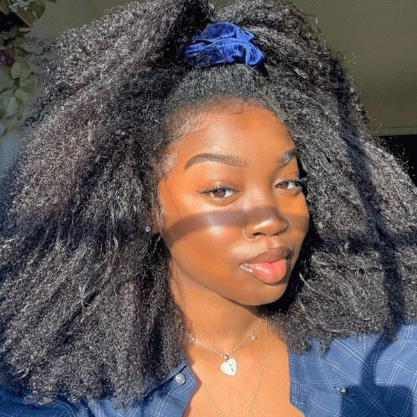 Reshine Afro Curly Hair Pre-Bleached Knots 13x4 13x6 Lace Front Human Hair Wigs - reshine