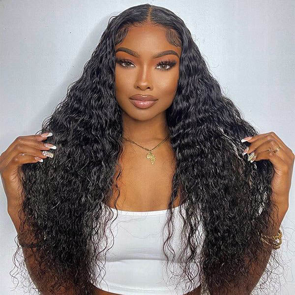 Reshine Bleached Knots Water Wave Hair HD Lace Wigs 13x4 13x6 Lace Front Human Hair Wigs - reshine