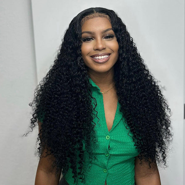 Reshine Hair Kinky Curly Hair Lace Front Wigs Afro Curly 13x6 Transparent Lace Wig Virgin Human Hair Wigs 10-30  Inch - reshine