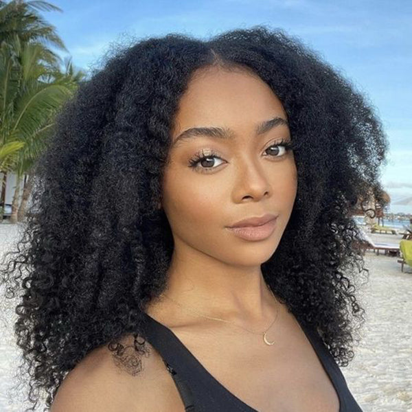 afro curly bleached knots wear go wigs
