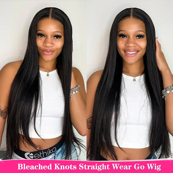 Bleached Knots Straight Hair Wear Go Wigs 180% Density Pre-cut 4x6 HD Lace Glueless Wigs - reshine