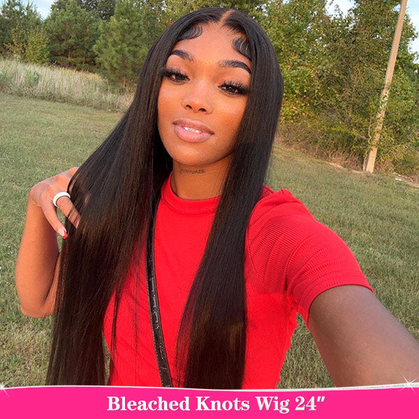 Bleached Knots Straight Hair Wear Go Wigs 180% Density Pre-cut 4x6 HD Lace Glueless Wigs - reshine