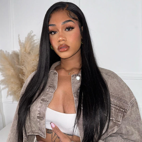 Bleached Knots Straight Glueless Human Hair Wigs 360 Fit Wear Go Wigs With Invisi Drawstring - reshine