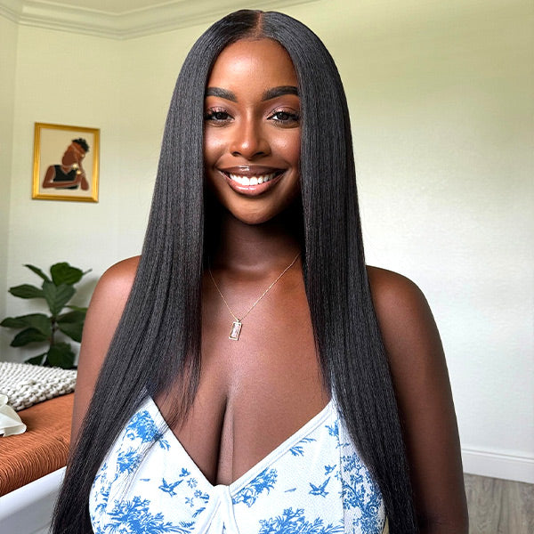 Bleached Knots Straight Glueless Human Hair Wigs 360 Fit Wear Go Wigs With Invisi Drawstring - reshine