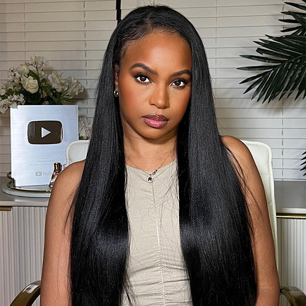 Straight 7x5 Wear Go Wigs Pre cut HD Lace Glueless Wigs With Bleached Knots - reshine