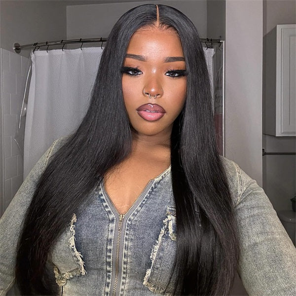 Straight 7x5 Wear Go Wigs Pre cut HD Lace Glueless Wigs With Bleached Knots - reshine