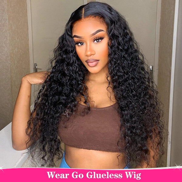 Real Glueless 4x6 HD Lace Curly Hair Wigs Wear and Go Wigs 180% Density