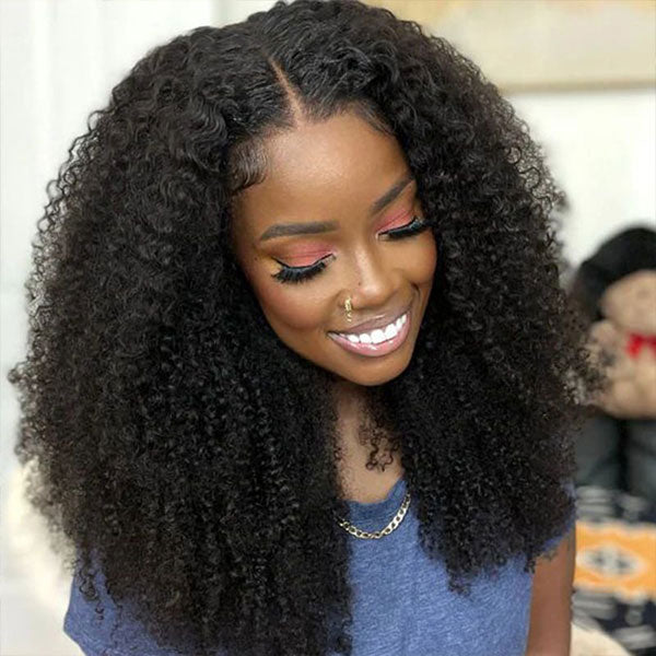 Afro Curly Wear Go Glueless Wigs Pre-cut Lace Ready To Go Wigs Natural Hairline - reshine