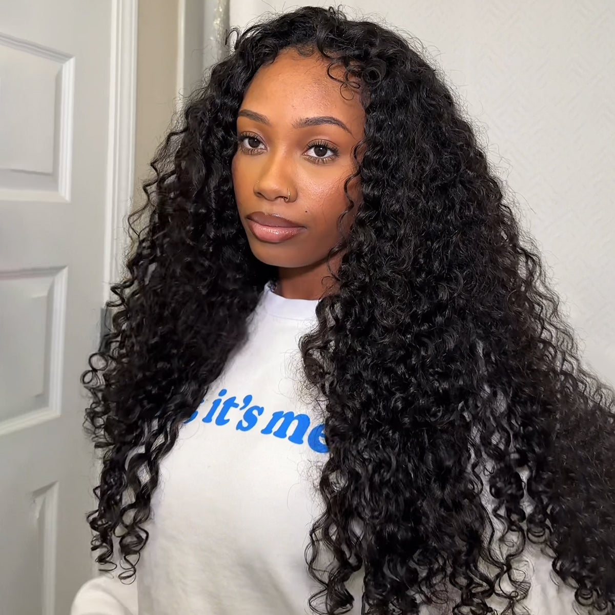 3 In 1 Wear Go Half Wig Water Wave Drawstring Human Hair Wig for Beginner - reshine