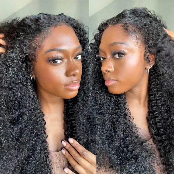 4C Edges Kinky Curly Wear Go Glueless Wigs Pre-cut 4x6 HD Lace Closure Wigs - reshine
