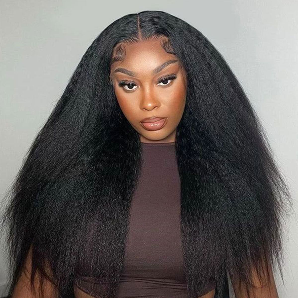 Bleached Knots Kinky Straight Human Hair Glueless Wigs 360 Pre-cut Lace Wear Go Wigs - reshine