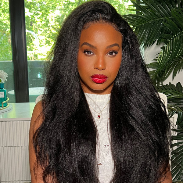 AlwaysAmeera Same Kinky Straight Wear Go Glueless Wigs 4x6 Pre-cut HD Lace Closure Wigs - reshine