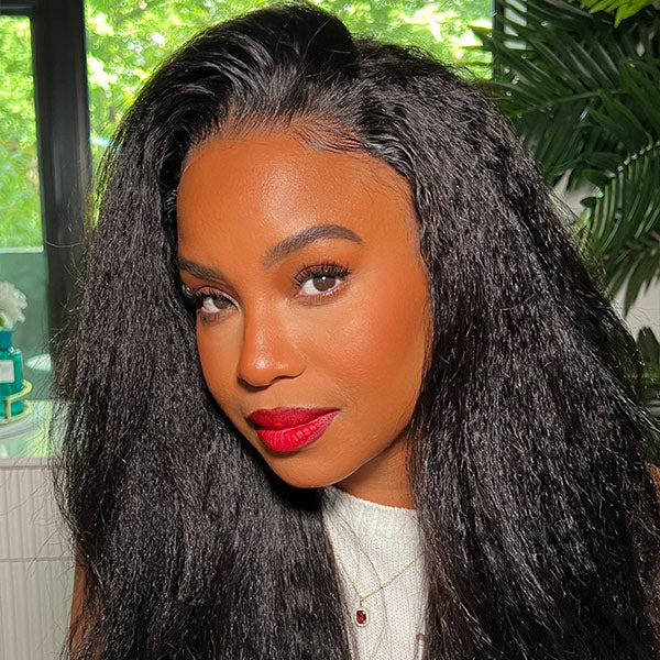 AlwaysAmeera Same Kinky Straight Wear Go Glueless Wigs 4x6 Pre-cut HD Lace Closure Wigs - reshine