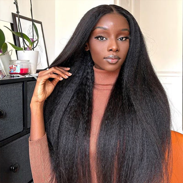 Light Yaki Straight Wear Go Glueless Wigs For Women 4X6 Pre Cur Hd Lace Human Hair Wigs - reshine