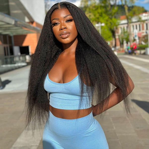 Light Yaki Straight Wear Go Glueless Wigs For Women 4X6 Pre Cur Hd Lace Human Hair Wigs - reshine