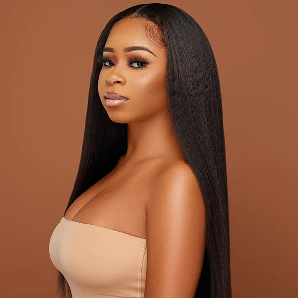 Light Yaki Straight Wear Go Glueless Wigs For Women 4X6 Pre Cur Hd Lace Human Hair Wigs - reshine
