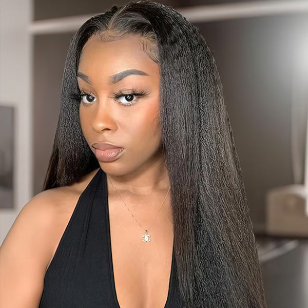 Light Yaki Straight Wear Go Glueless Wigs For Women 4X6 Pre Cur Hd Lace Human Hair Wigs - reshine