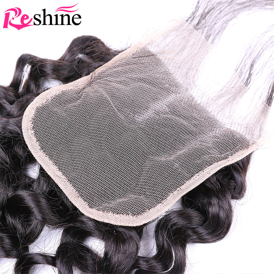 Brazilian Hair Weave Bundles With Closure Natural Color Water Wave Closure With Bundles - reshine