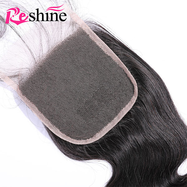 Reshine Hair Brazilian Hair Body Wave Lace Closure Virgin Human Hair 4"x4" Swiss Lace Closure - reshine