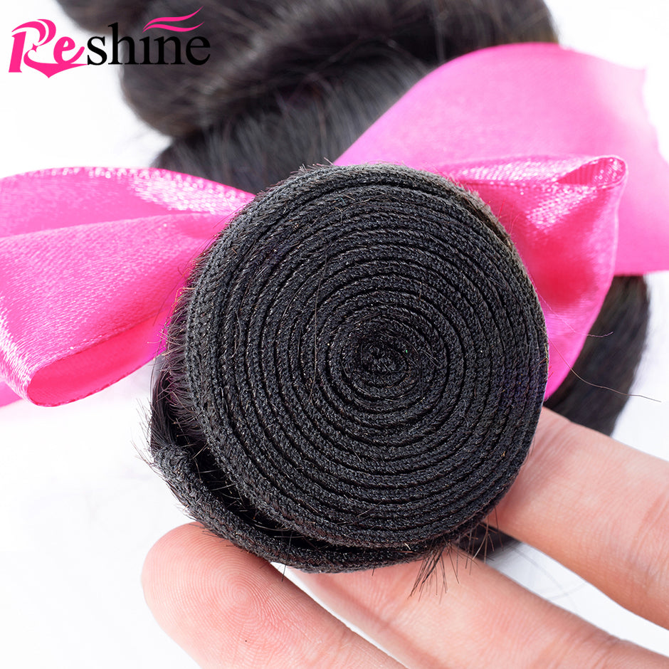 Loose Wave Human Hair Bundles Brazilian Peruvian Malaysian Hair Weaving 3 Pcs Double Weft - reshine