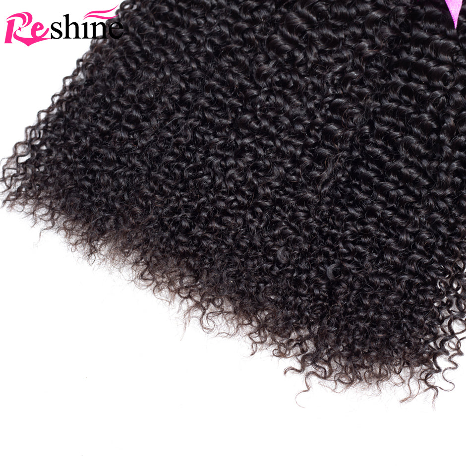 3 Bundles Deal Curly Human Hair Weaving Peruvian Kinky Curly Hair Bundles Can Be Dyed - reshine