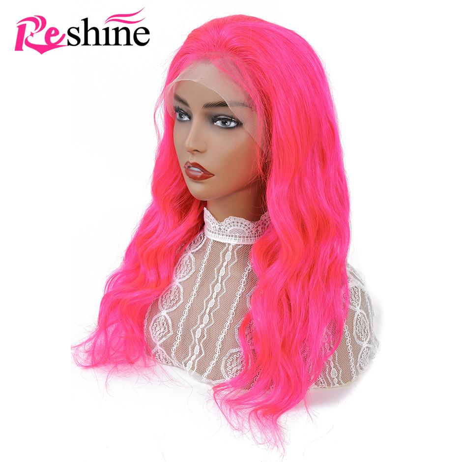 Colorful Body Wave Lace Front Human Hair Wigs 613 Blonde Lace Wig Blue Pink - reshine