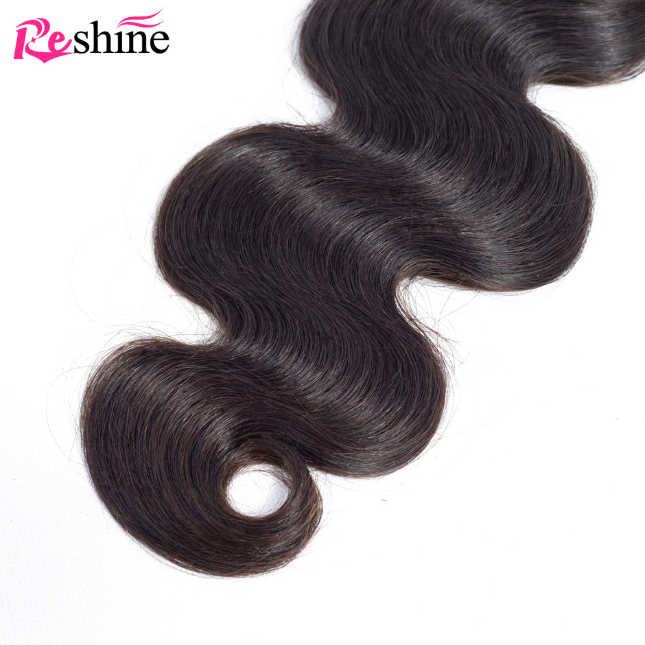 4 Bundles Deal Peruvian Body Wave Bundles Natural Color Human Hair Weaving - reshine