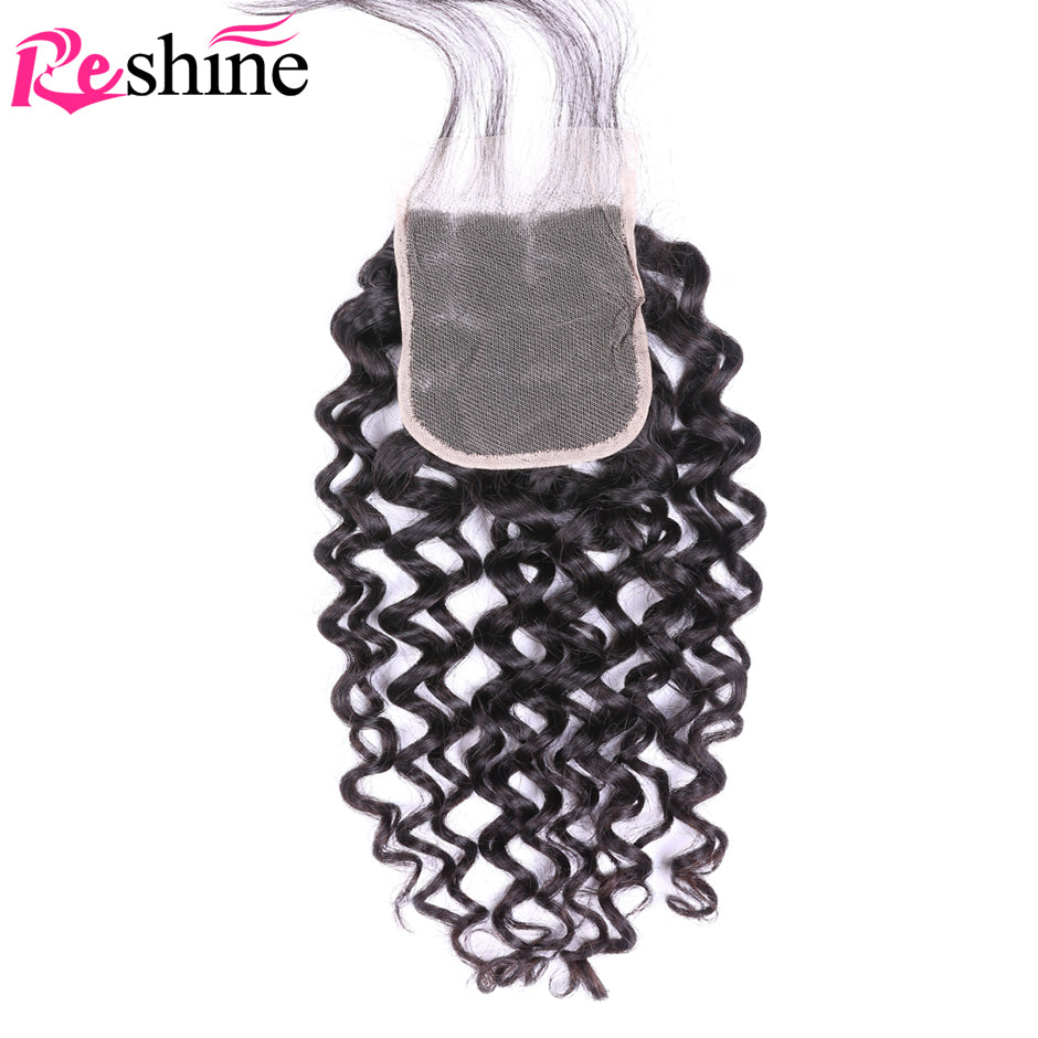 Brazilian Hair Weave Bundles With Closure Natural Color Water Wave Closure With Bundles - reshine