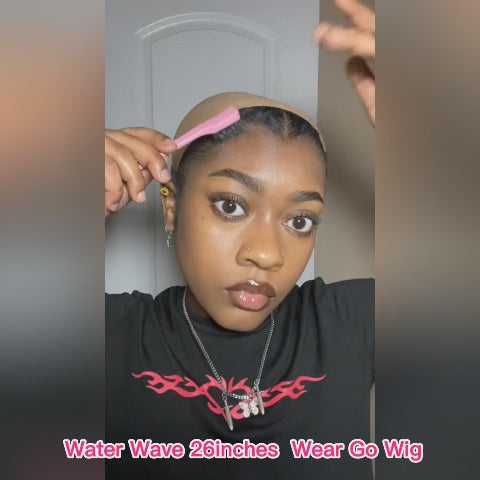 Ris.monae Recommend Water Wave Wig 26inches 180% Wear Go Wigs 4x6 Lace Closure Wig
