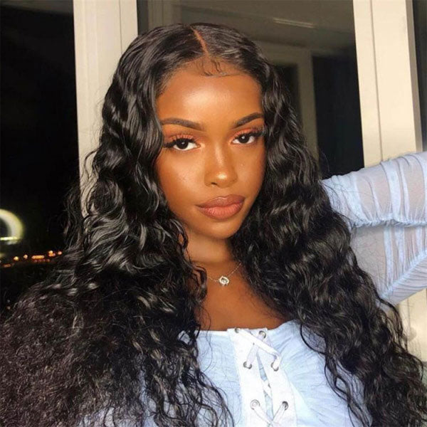 5x5 Lace Closure Wigs Loose Deep Wave Hair Pre Plucked Hairline - reshine