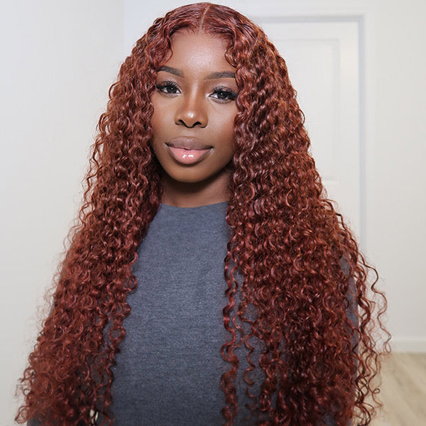 Reddish Brown Water Wave Wig