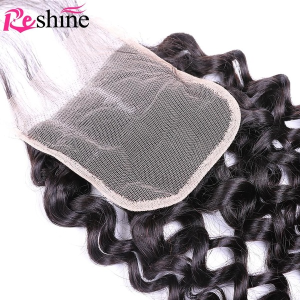 Reshine Hair Water Wave Human Hair Bundles With Closure Brazilian Peruvian Malaysian Hair - reshine