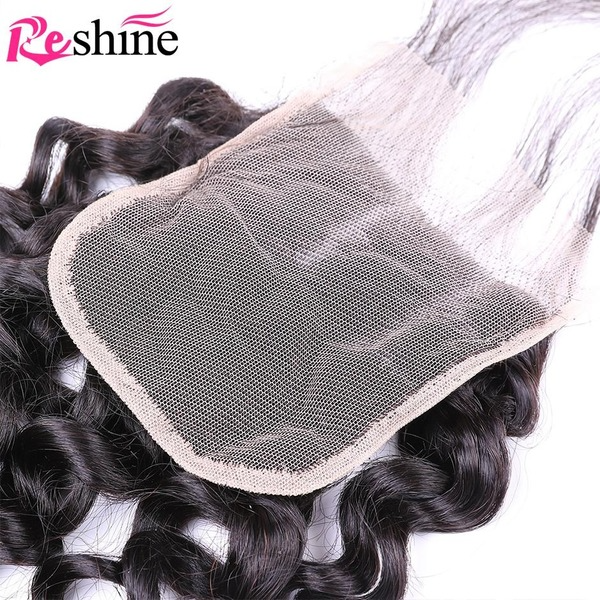 Reshine Hair Water Wave Human Hair Bundles With Closure Brazilian Peruvian Malaysian Hair - reshine